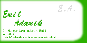 emil adamik business card
